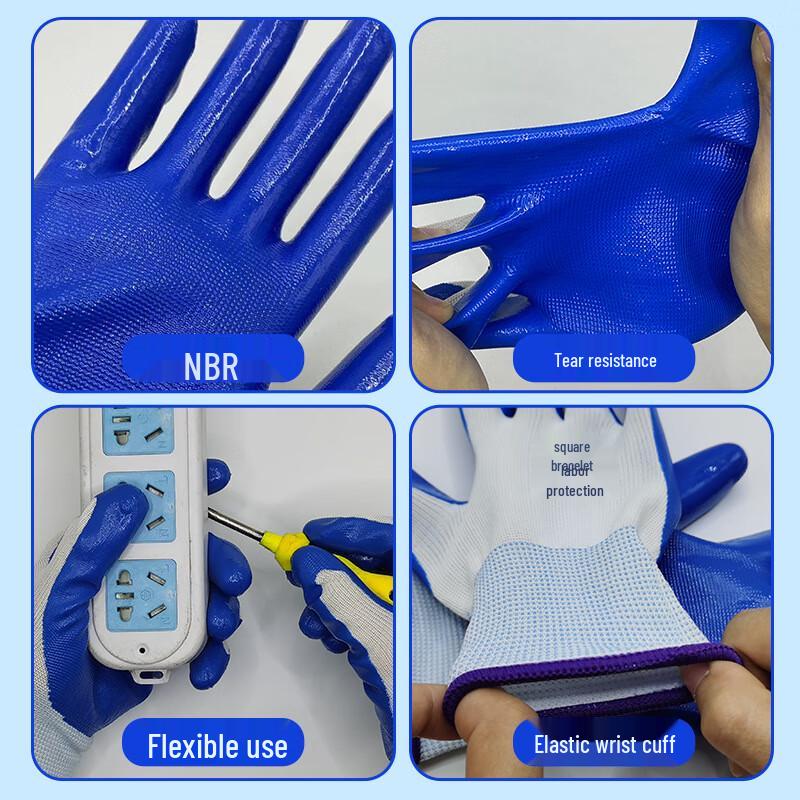 Jinsu Nitrile Half-Coated Work Gloves