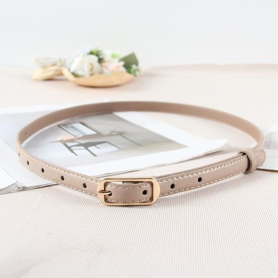 Women Belt Imitation Leather Adjustable Thin Waistband Solid Color Dresses Shirts Tops Waist Belt Versatile Fashion Accessory