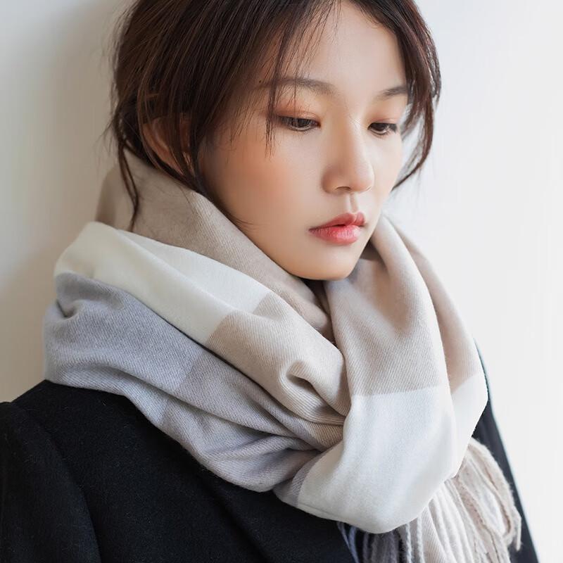 Warm Imitation Cashmere Plaid Scarf & Shawl