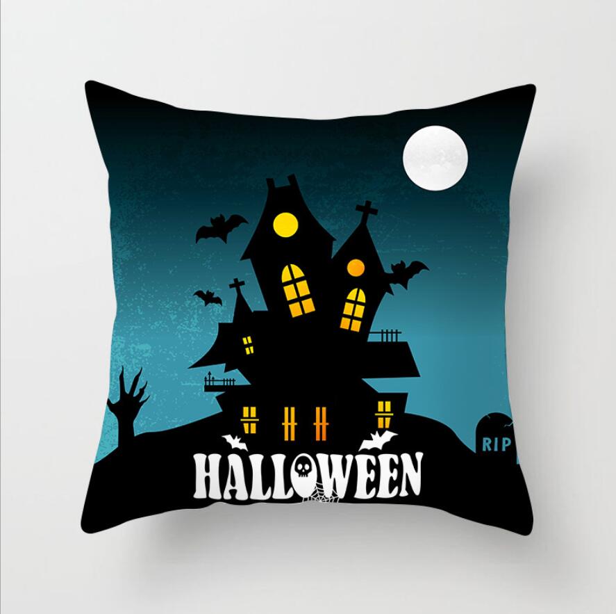New Style Hello Halloween Print Pillow Case Polyester Festival Home Decor Fabric Sofa Pillowcase Comfortable Car Cushion Cover