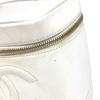 CHANEL A01998 logo vanity Bag Vanity Pouch Hand Bag Caviar Leather White