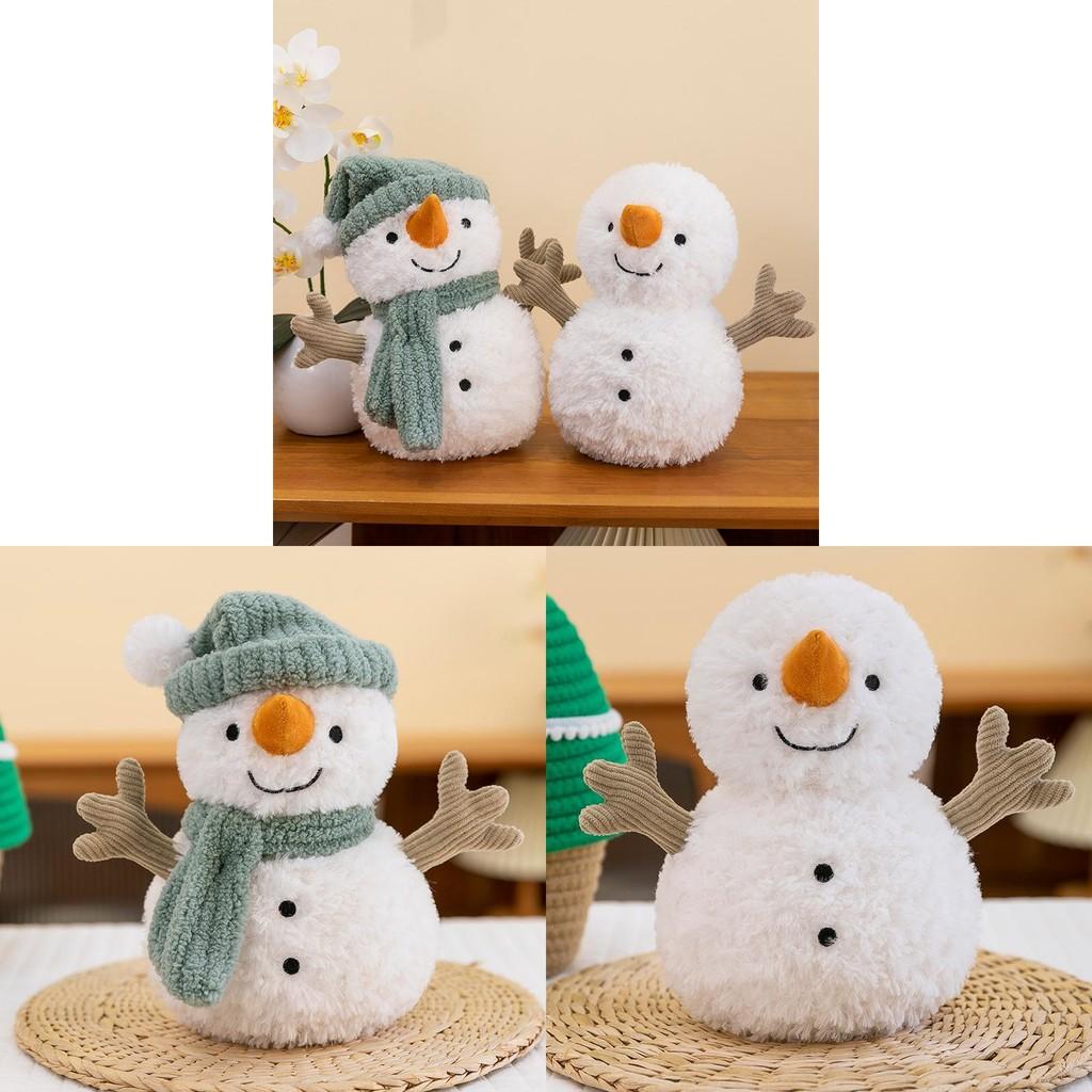 Snowman Plush Doll Hat Scarf Cartoon Bedroom Decoration Christmas Gifts Ornament