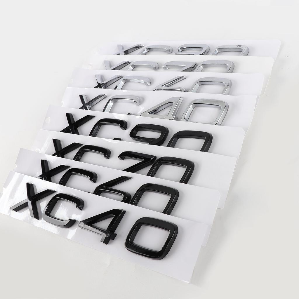 ABS Car XC Series Number Emblem Logo Sticker Rear Trunk Decals Accessories For Volvo XC40 XC60 V70 S60 XC90 S80 V40 XC70 V50 AWD