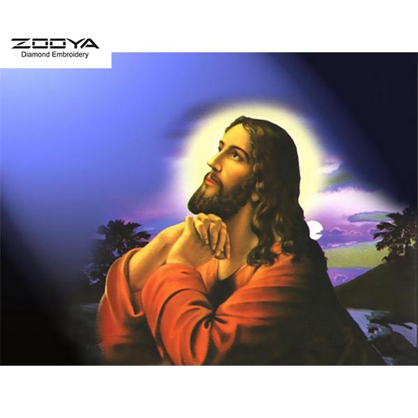 

ZOOYA 3D Алмазная вышивка Картина Вышивка крестом Круглый горный хрусталь Картина Иисус