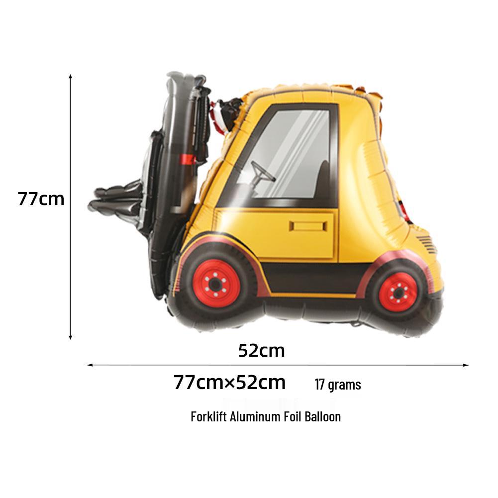Kinder Baustellenfahrzeug Ballons: Bagger & Gabelstapler Partydeko