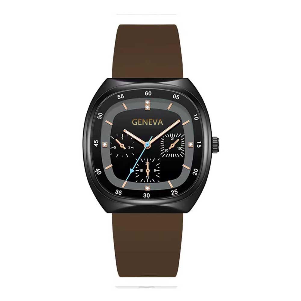 "Versatile Green Square Quartz Watch - Fashionable Digital Luminous Design for Couples"