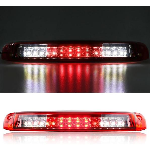 Tresound 3Rd Third Brake Light For 1999-2006 Chevy Silverado/GMC Sierra LED Cargo Light High Mount Lamp, Chrome Housing Red Lens
