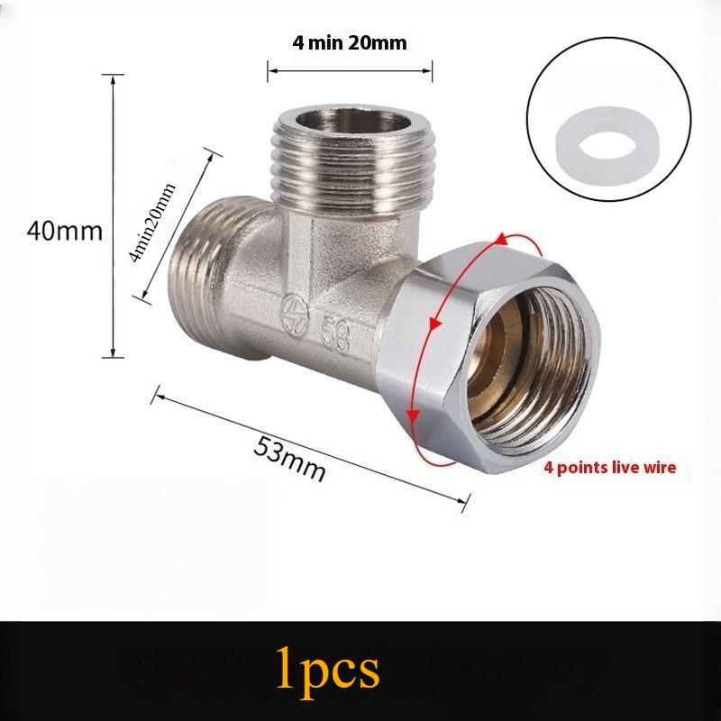 

Переключающий клапан для унитаза Медный Т-образный переходник G1/2 Т-образный клапан для ванны, биде, распылителя, душевой фитинг, 4 точки, медный тройник для водопроводной трубы