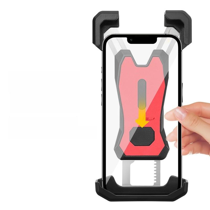 Bike Phone Mount Abs Steel Shockproof Holder For Ebike And Delivery Riders