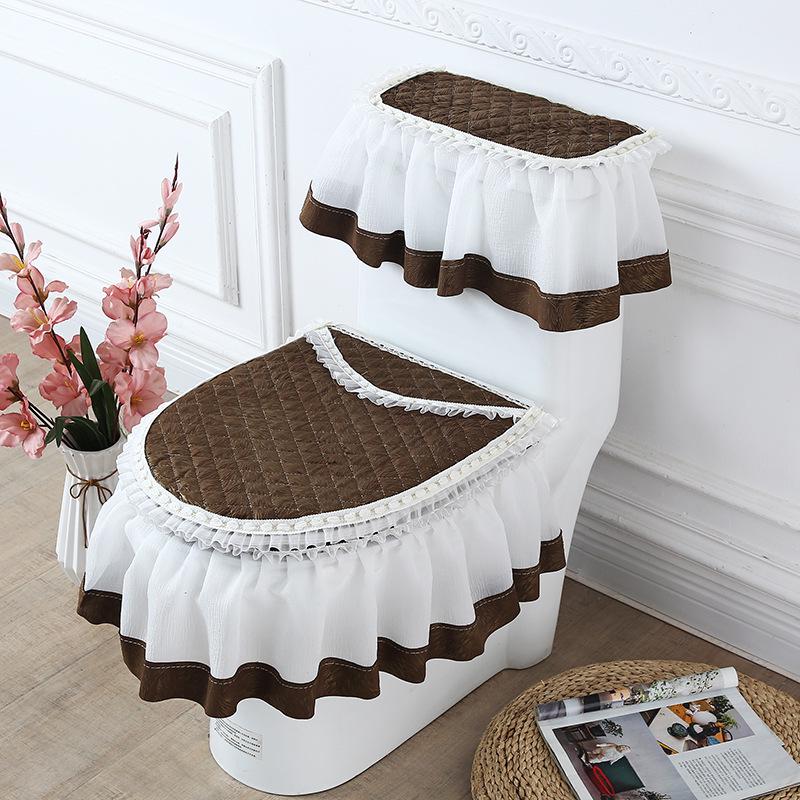 

Набір мереживної тканини для подушки сидіння унітазу: Набір з 3 частин: кришка, підкладка та кільце. Length 45 cm