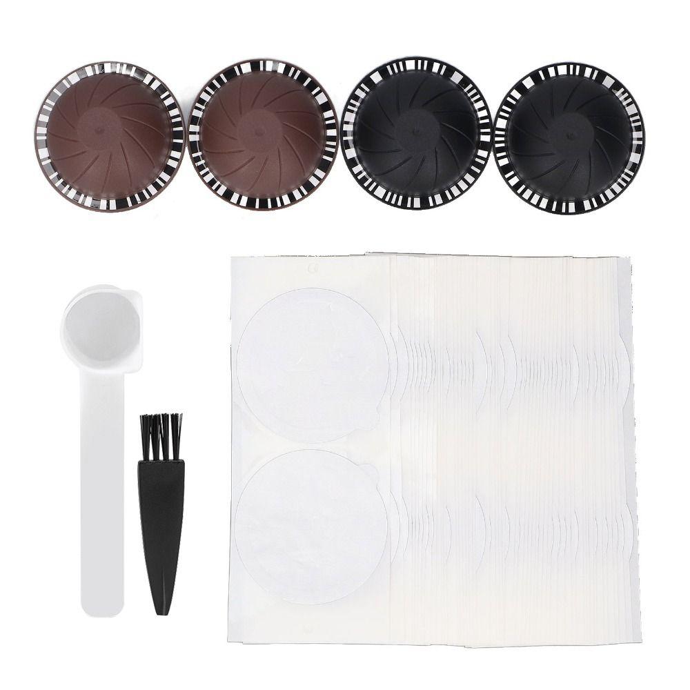 4pcs set 4 Pack Reusable Reusable Coffee Pod Coffee Pod Sticker Cover Home Coffee Brewing