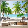 1Pc Seaside Coconut Tree Tapestry Wall Hanging, Decorative Fabric Poster for Bedroom, Living Room, Dorm & Home Decor