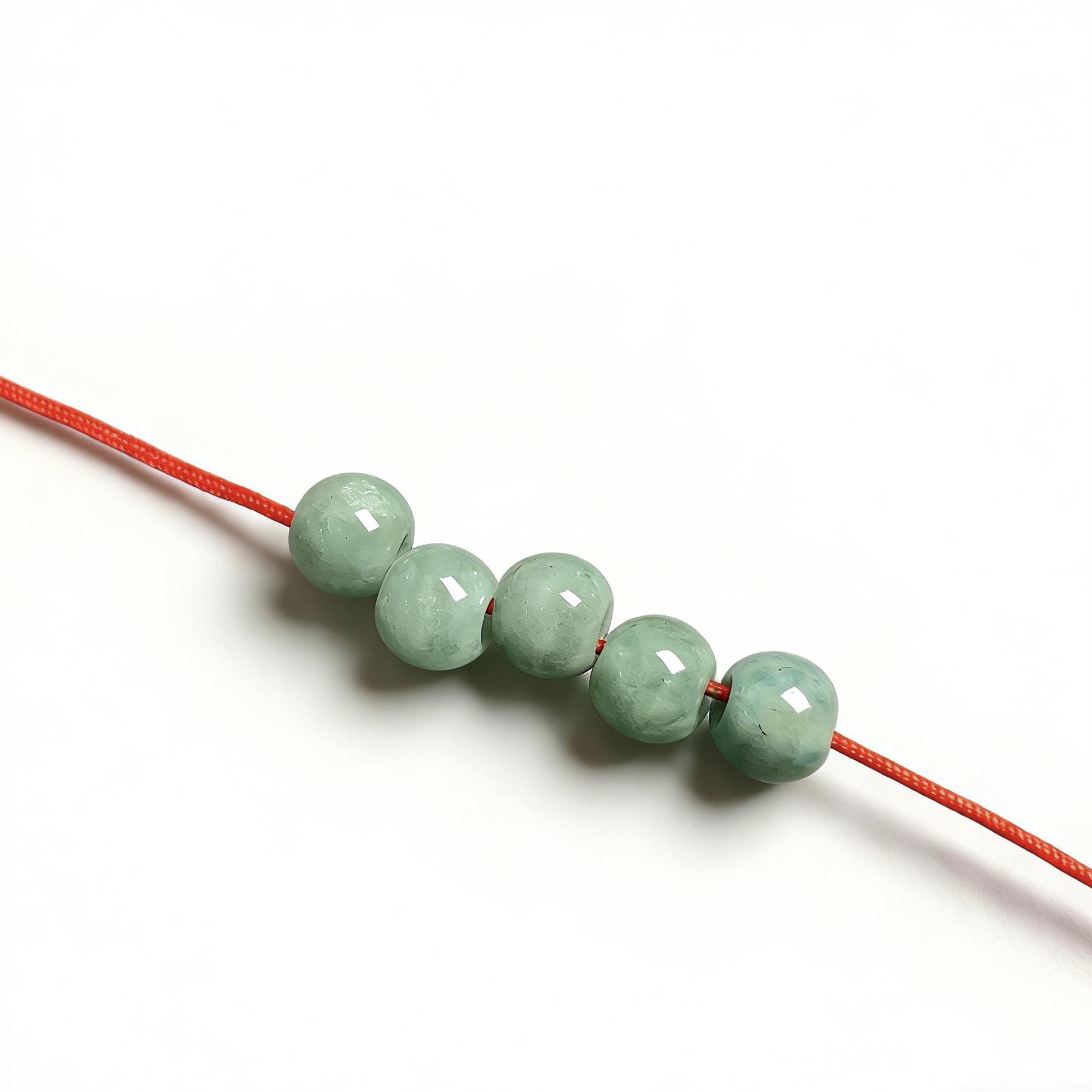 Натуральные круглые бусины из жадеита высшей категории A с большим отверстием для изготовления украшений и поделок своими руками