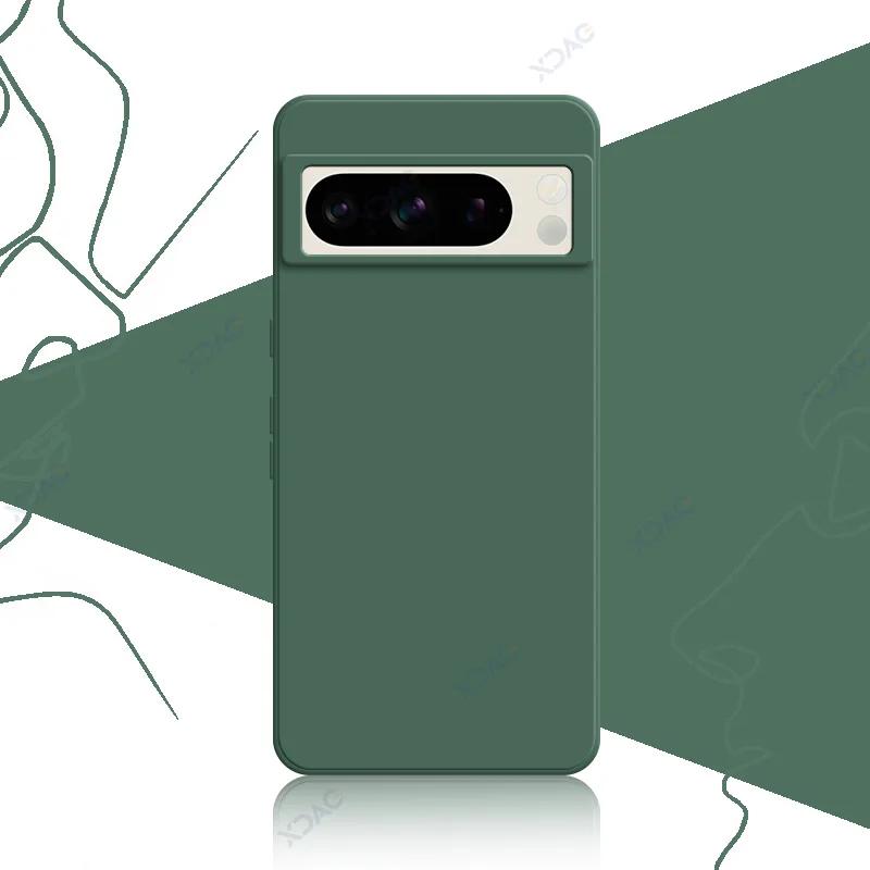 Fundas de Teléfono Lindas para Google Pixel 8 8A Pro 5G Cubierta Trasera Cuadrada de Silicona Líquida Suave Completa de Lujo Google8Pro Pixel8A Bolsa