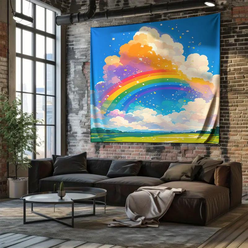 Rainbow Dreamy Clouds Hanging Cloth  Bedroom Wall Decorative Kids Theme Tapestry
