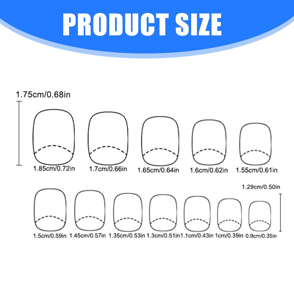 24 Pieces Coconut Sunset Press On Nail Glossy Short Square Artificial Nail Stick On Nail For Parties And Daily Use