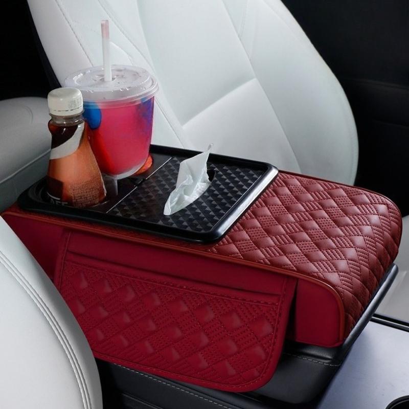 

Car Armrest Cushion Cup Holde Car Interior Accessories Universal Auto Center Console Armrest Pillow Arm Rest Cover Memory Foam красный