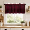 Red Black Kitchen Valance Curtain 55.91x15.75in Buffalo Check Valance  for Bedroom
