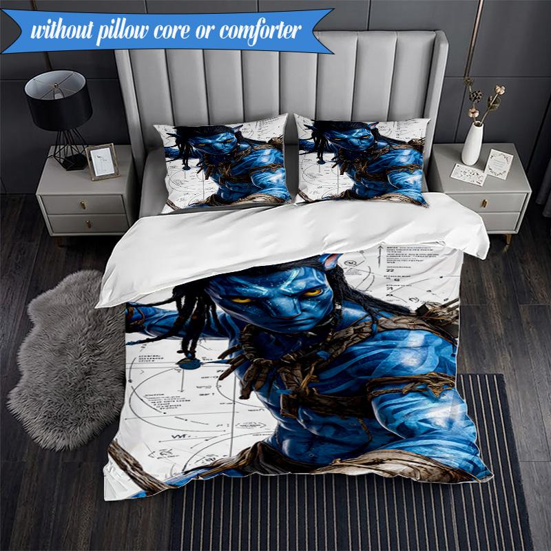 3-teiliges Ava-tar Abenteuer Bettwäsche-Set, Enthält 1 Stück Bettbezug und 2 Stück Kissenbezüge. Perfekt für Schlafzimmer, Wohnheim, Weihnachtsgeschenk für Fans
