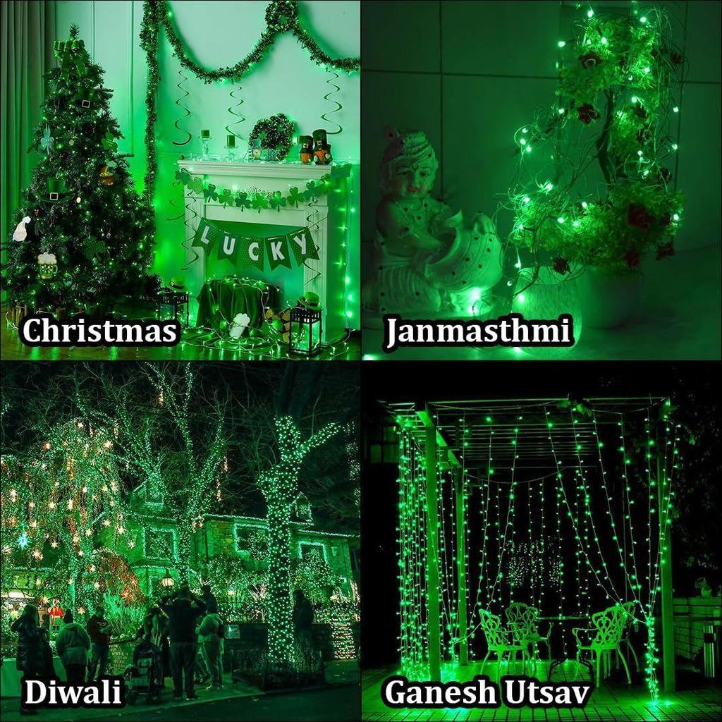 20 Meter  Decorative String Light | Green LED Fairy Light for Diwali, Christmas, Weddings & Home Decoration | Polycarbonate,(60 LED 5MM Green)
