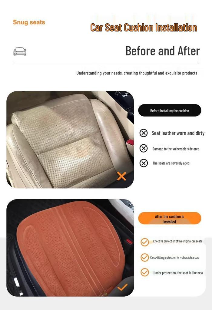 Universal Breathable Lambskin Suede Car Seat Cushion for All Seasons