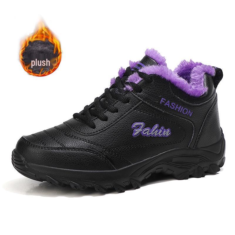 Women's Non-slip Waterproof Walking Shoes - Soft Sole, Leather Surface, Ideal for Spring & Autumn, Perfect for Middle-aged & Elderly.