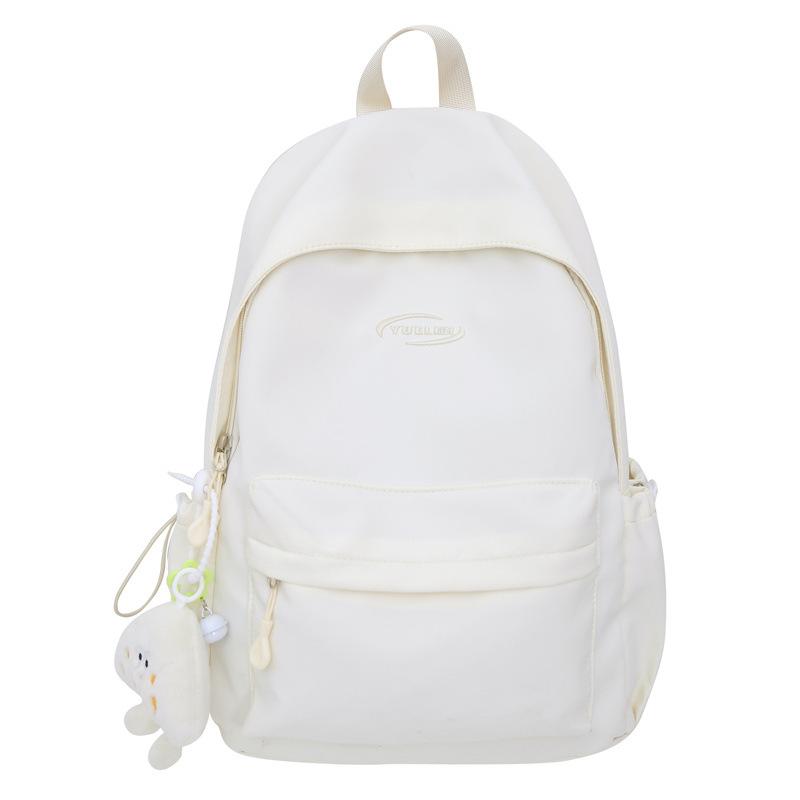Student schoolbag Korean version solid color casual versatile backpack Japanese lightweight large-capacity campus class backpack