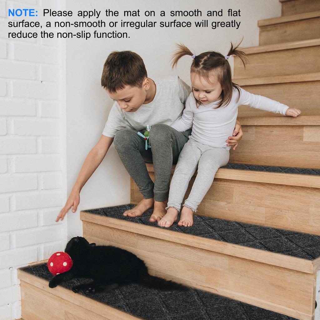 4/10/15pcs Non Slip Stair Treads Floor Carpet Mat 8x30" 76x20.3cm Wooden Steps Stair Anti-Skid Step for Indoor Kids Pets Safe