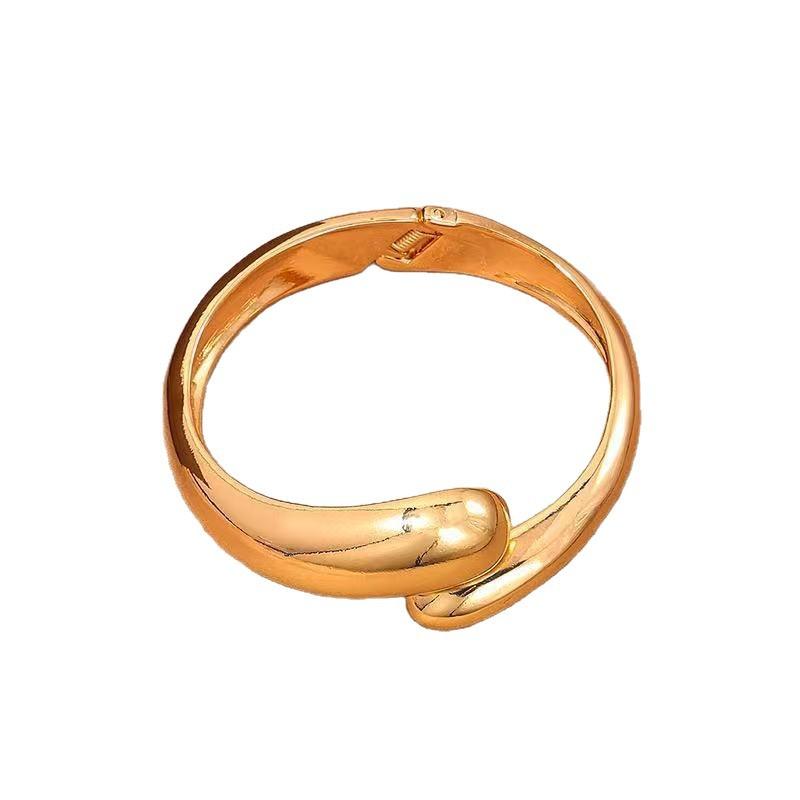Za Jewelry, Exaggerated Large Water Droplets, Gold-Plated Glossy Mirror, Hug Opening Bracelet, Cold Wind Hand
