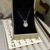 S925 Sterling Silver Princess Bow Necklace with Agate Pendant - Women's 2024 Versatile Accessory