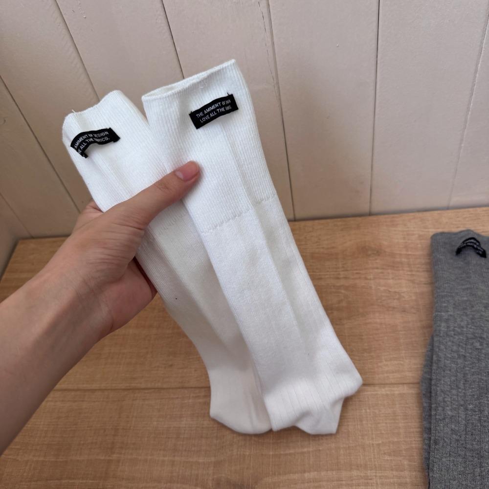 Solid Color Women Stockings Breathable Calf Socks Simple Knee High Socks  Autumn