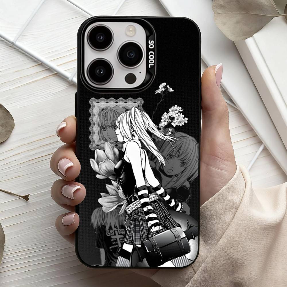 Funda para teléfono M-Misa D-Death N-Note para iPhone 17, 16, 15, 14, 13, 12, 11 Plus, Pro Max, color plata caramelo, interior chapado.