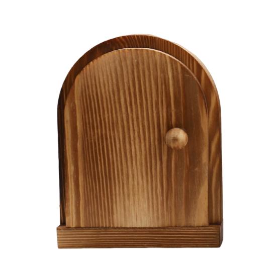 Wooden Door Light Switch Cover Baby Proofing Electrical Wall Outlet Protective Cover Wall Panel Socket Door Shape Decorative Frame