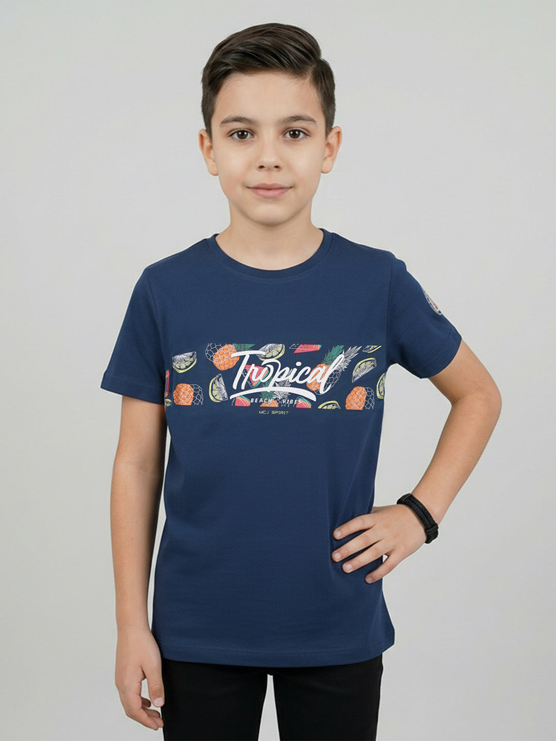 Monte Carlo Boy Regular Fit Navy Blue Tshirt 4-5 Years темно-синий