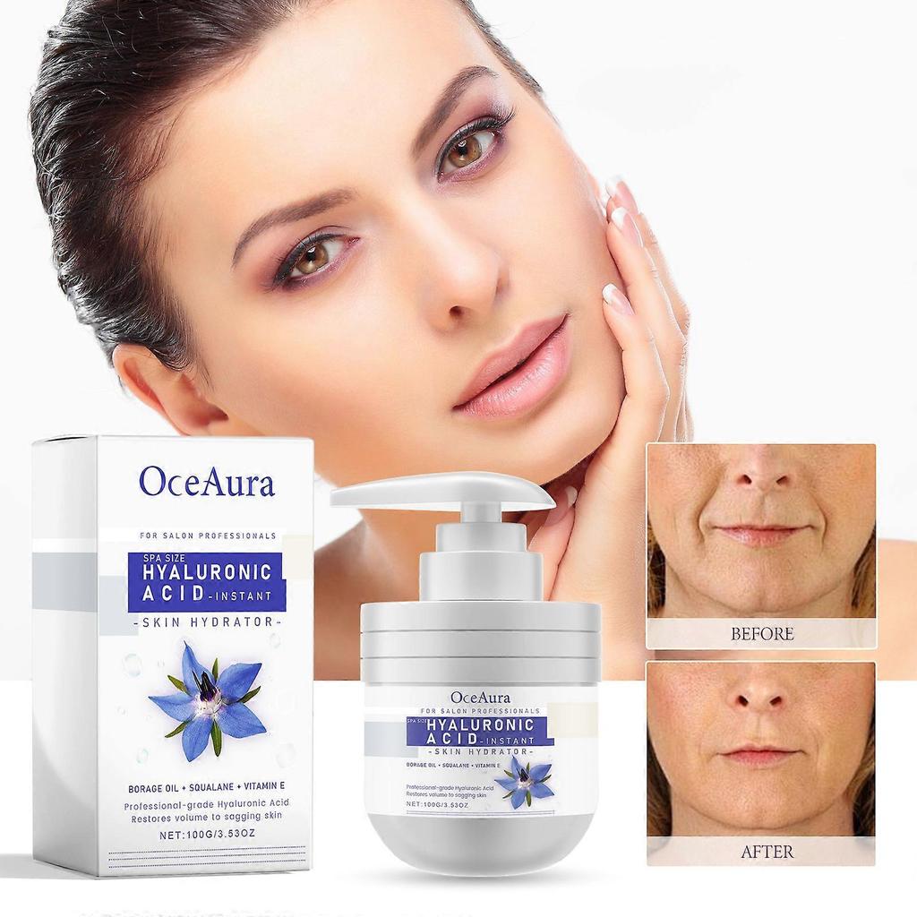 OceAura Anti-Aging Hyaluronic Acid Cream for Fine Lines, Firming & Brightening