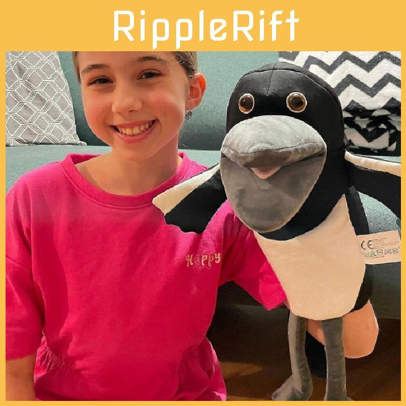 Steve And Maggie Plush Toy Soft Magpie Bird Hand Puppet Children Gifts Doll