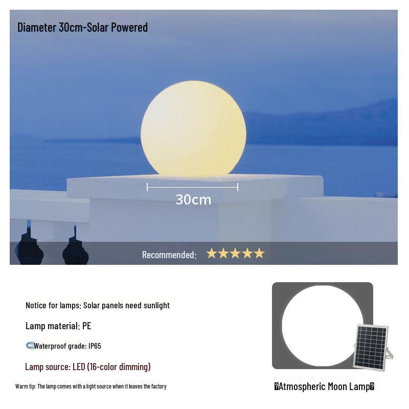 Solar Luminous Spherical Lawn Lamp: Waterproof Outdoor Atmosphere Light for Courtyard and Camping