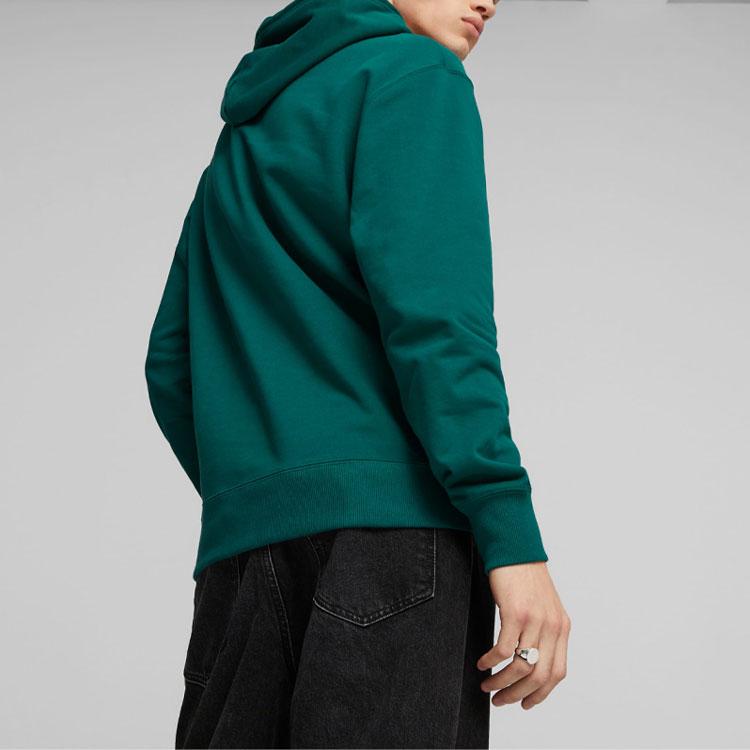 Puma Team Hoodie Letter Print Long Sleeve Sweatshirt Men hoodies Green 621322-43