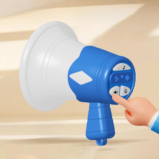 Mini Megaphone Toy with Bead Chain Loud Bullhorn Keychain Pendant Toddlers Boys Girls Recording Loudspeaker Educational Musical Instruments Toy
