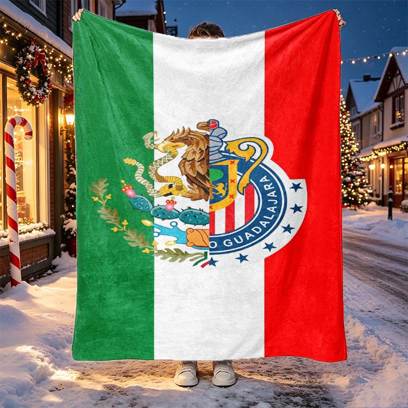 Club Deportivo Guadalajara Pattern Blanket for Home Decoration, Bed, Sofa, Car Travel, Camping, Suitable for All Seasons, Birthday Christmas Gift