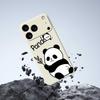 For iPhone 17 Pro Case Panda Pattern Printing Straight Edge TPU Phone Back Cover