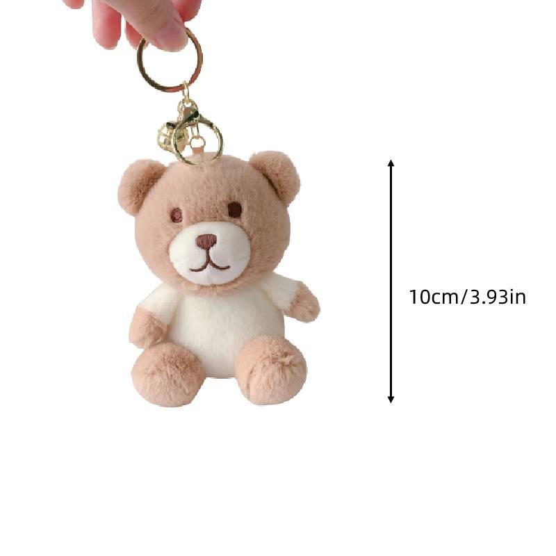 Porte-clés en peluche Lapin Thé au Lait avec un matériau en peluche courte pour cadeau d'adolescent