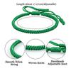 Green Thread Braided Bracelet for Men Women Handwoven Lucky Rope Layers Wrap Bracelets Bangles Prayer Wristband Unisex Jewelry