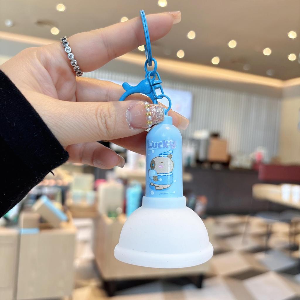 Luminous Keychain Toilet Plunger: Cute Night Light & Decompression Toy for Students