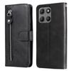 For Motorola Moto G15 4G/G15 Power 4G Case Zipper Wallet Calf Texture PU Leather Phone Cover