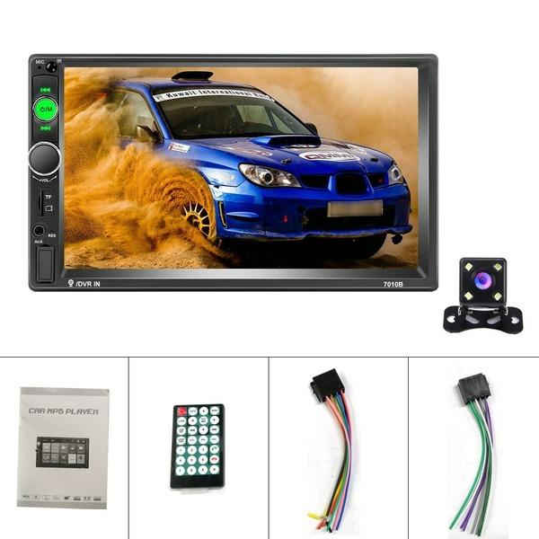 

7-дюймовый MP5-плеер с сенсорным экраном для автомобиля, цифровой дисплей, поддержка Bluetooth, мультимедиа, USB, автомагнитола, Mirror Link, подключение камеры заднего вида 4 LED Camera