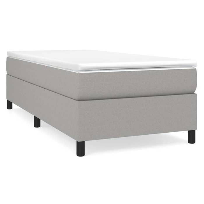 Maison Exclusive - Sommier à lattes de lit et matelas Gris clair 90x190 cm Tissu