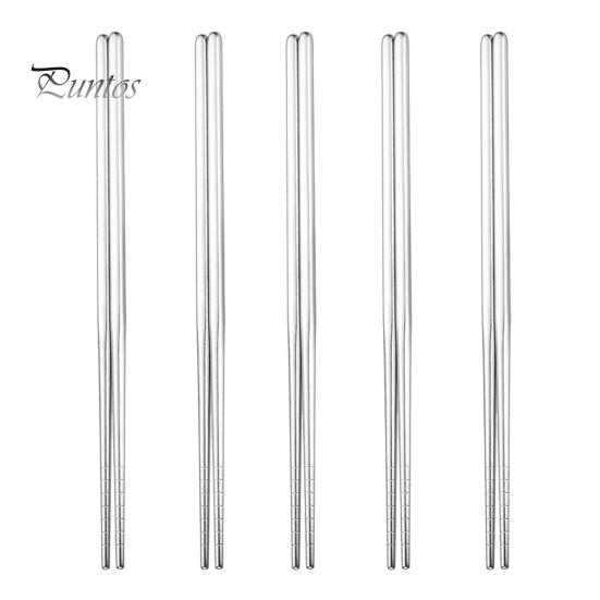 

5 пар палочек для еды из нержавеющей стали, высокая твердость, многоразовые, противоскользящие, легкие, металлические палочки для еды, бытовые, термостойкие палочки для еды овощей