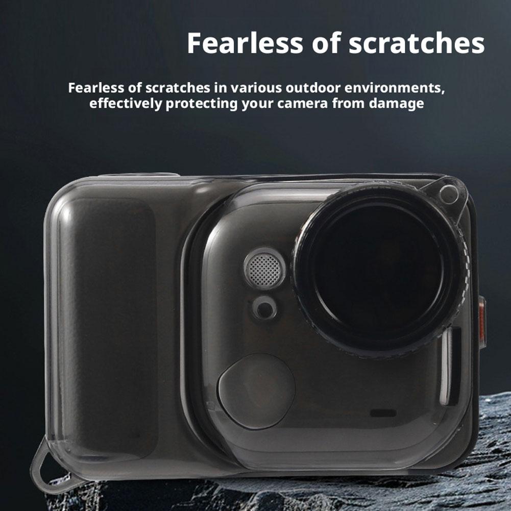 Transparent Protective Case Set For Insta360 GO Ultra Silicone Shockproof & Anti-Slip Protector Cover With Lens Cover
