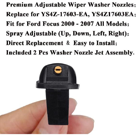 Premium Adjustable Wiper Washer Nozzles Non Heated Fit for Mini Cooper S JCW Cabrio Electric Clubman Countryman 2000- Front Windshield Washer Jet |